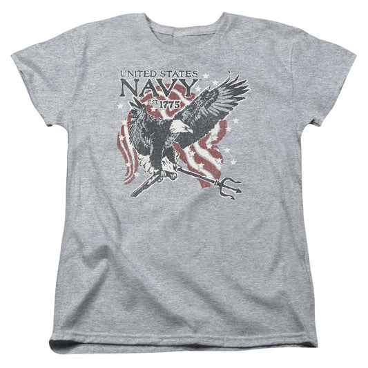Navy - Trident - Short Sleeve Womens Tee - Athletic Heather T-shirt