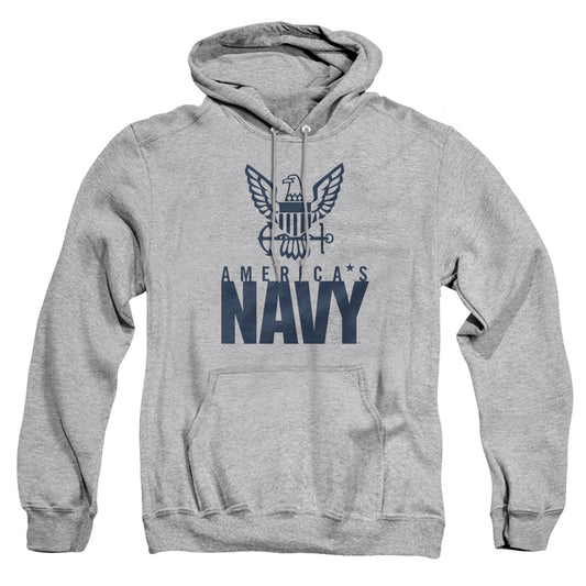 Navy - Eagle Logo - Adult Pull-over Hoodie - Athletic Heather