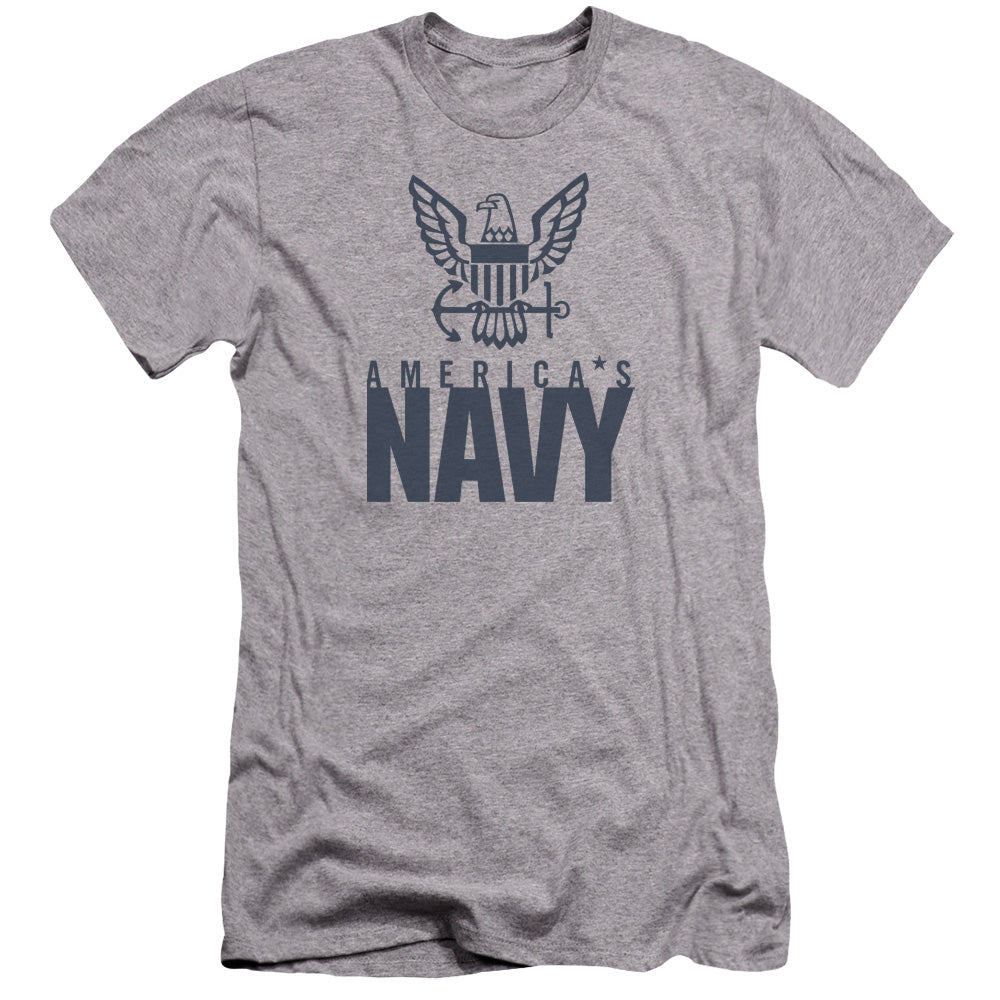 Navy - Eagle Logo-premuim Canvas Adult Slim Fit 30/1 - Athletic Heather
