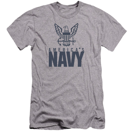 Navy - Eagle Logo-premuim Canvas Adult Slim Fit 30/1 - Athletic Heather