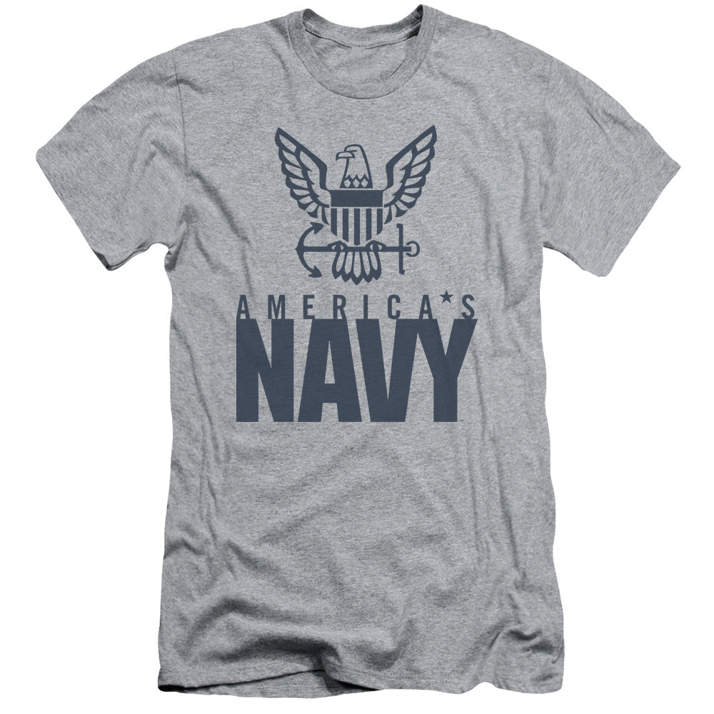 Navy - Eagle Logo - Short Sleeve Adult 30/1 - Athletic Heather T-shirt