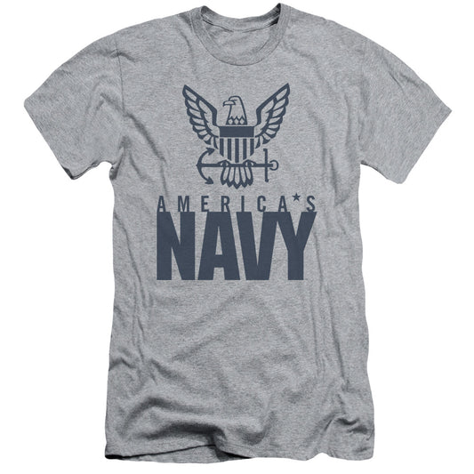 Navy - Eagle Logo - Short Sleeve Adult 30/1 - Athletic Heather T-shirt