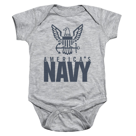 Navy - Eagle Logo-infant Snapsuit - Athletic Heather