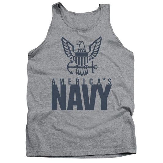 Navy - Eagle Logo - Adult Tank - Athletic Heather