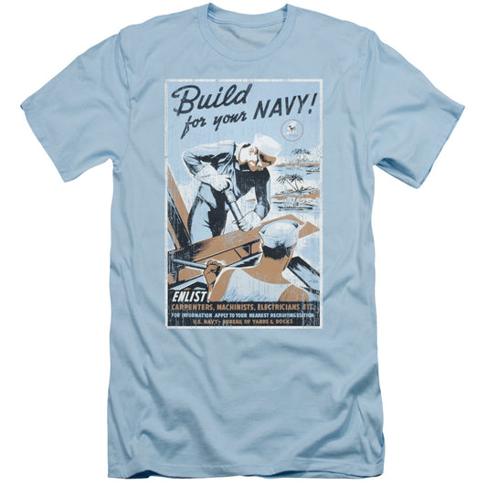 Navy - Build Your Navy - Short Sleeve Adult 30/1 - Light Blue T-shirt