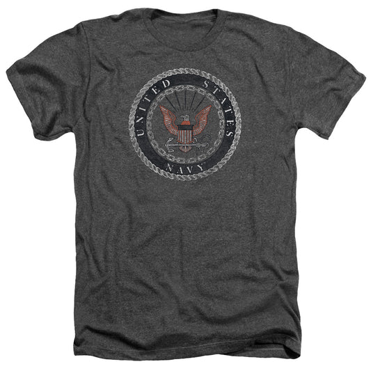 Navy - Rough Emblem - Adult Heather - Charcoal