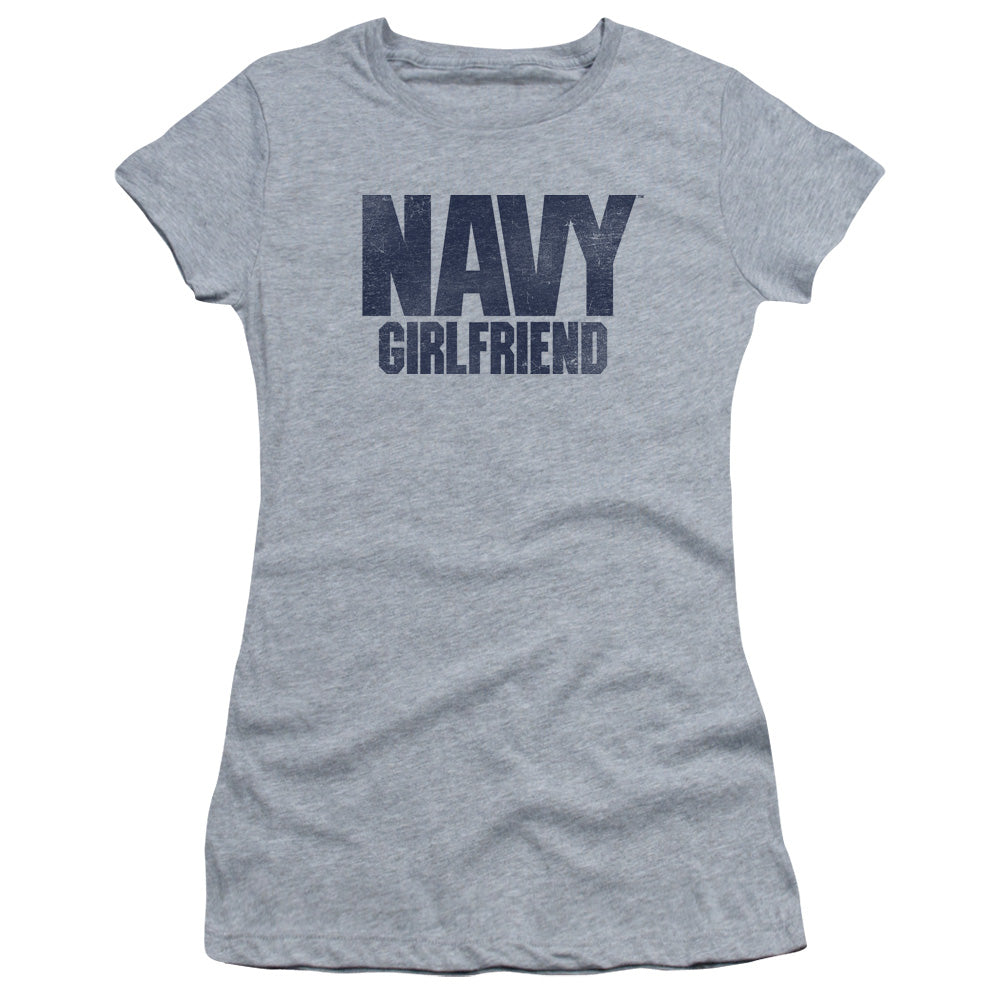 Navy - Girlfriend - Short Sleeve Junior Sheer - Athletic Heather T-shirt