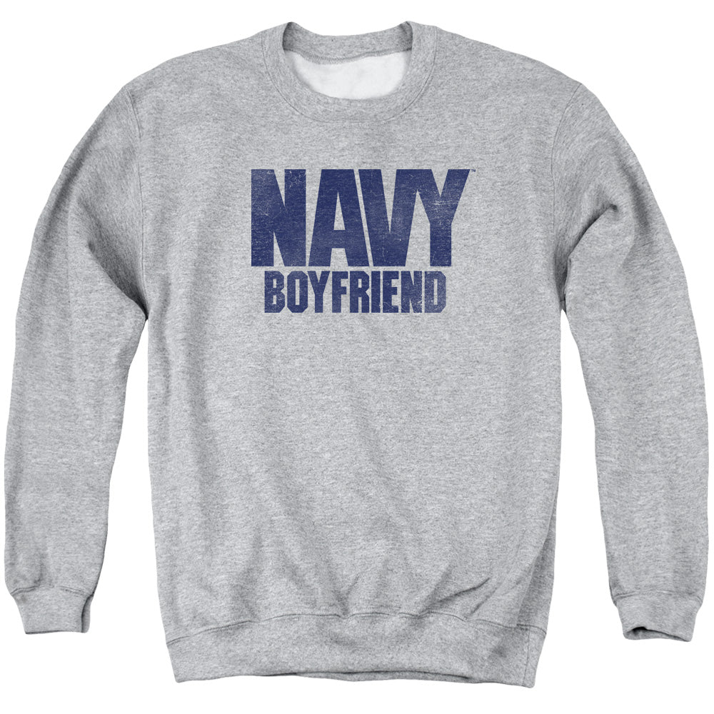 Navy - Boyfriend - Adult Crewneck Sweatshirt - Athletic Heather