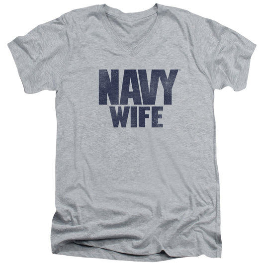 NAVY WIFE-S/S ADULT V-NECK T-Shirt