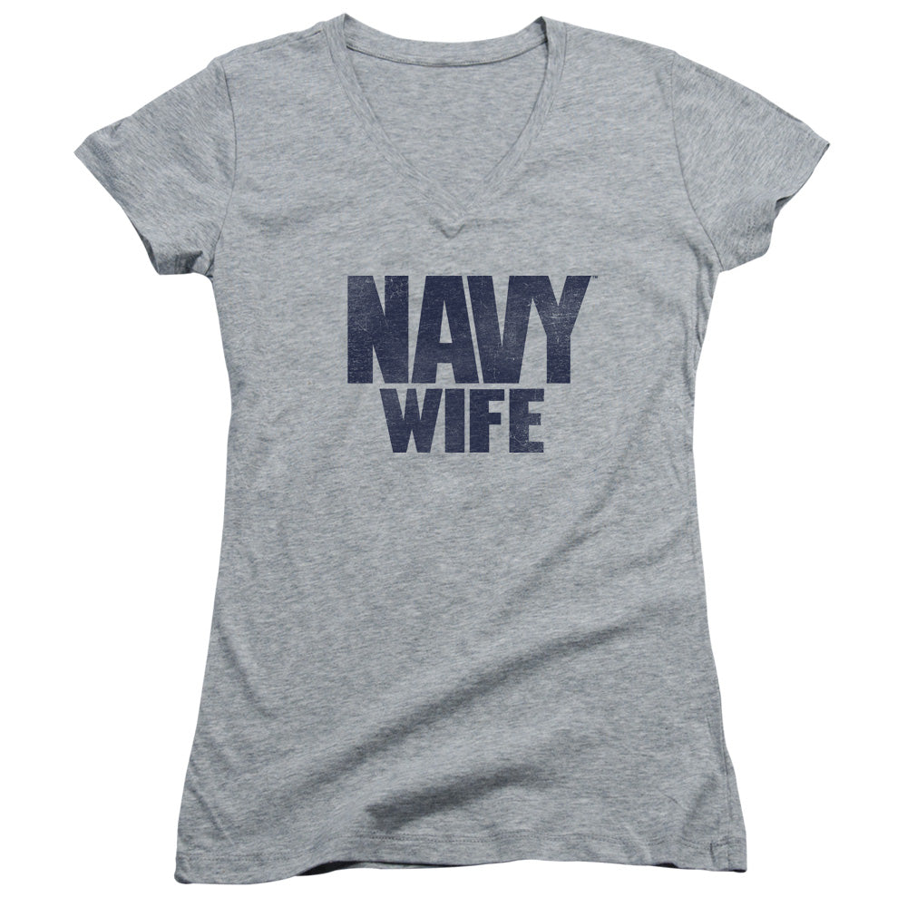 Navy - Wife-junior V-neck - Athletic Heather