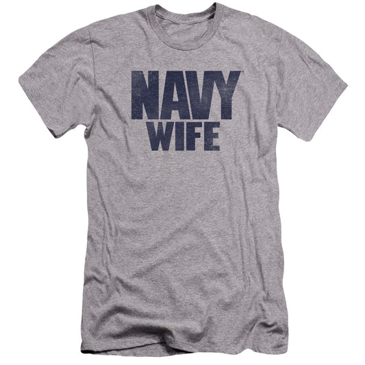 Navy Wife-premuim Canvas Adult Slim Fit