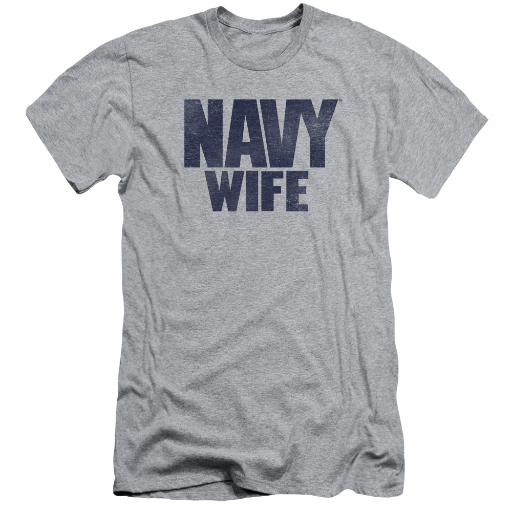 Navy - Wife - Short Sleeve Adult 30/1 - Athletic Heather T-shirt
