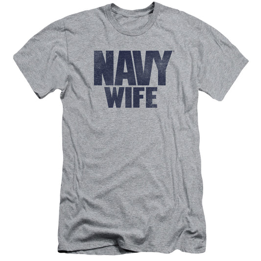 Navy - Wife - Short Sleeve Adult 30/1 - Athletic Heather T-shirt