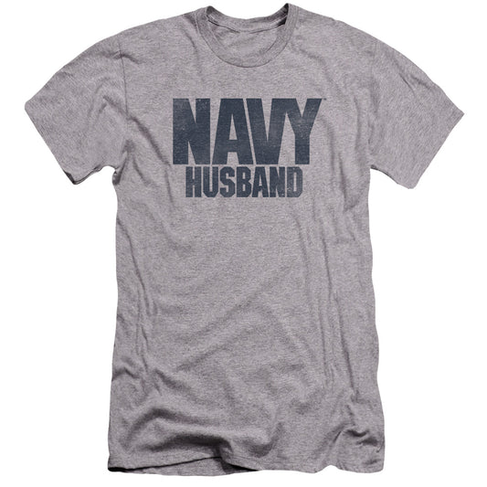 Navy - Husband-premuim Canvas Adult Slim Fit 30/1 - Athletic Heather