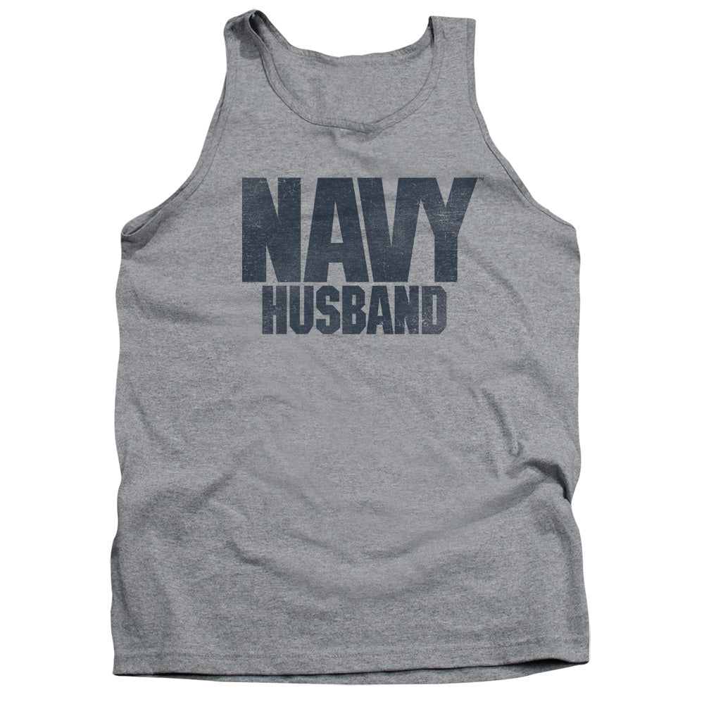 Navy - Husband - Adult Tank - Athletic Heather