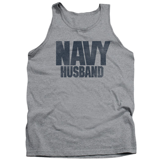 Navy - Husband - Adult Tank - Athletic Heather