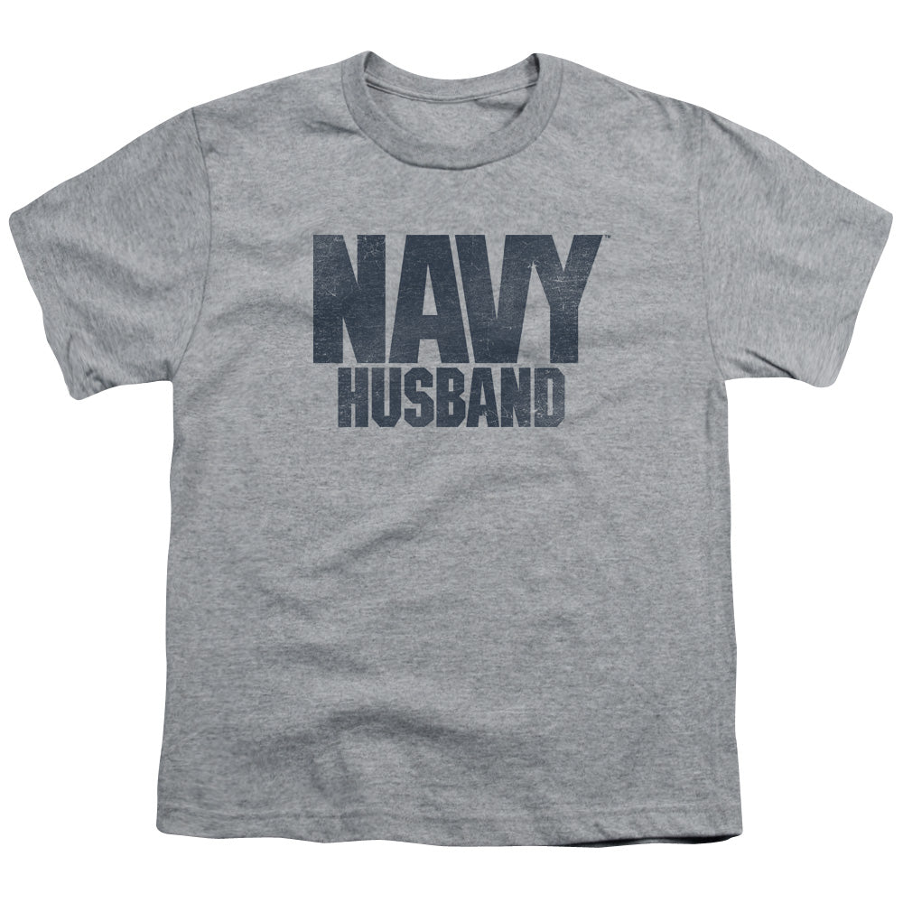 Navy - Husband - Short Sleeve Youth 18/1 - Athletic Heather T-shirt