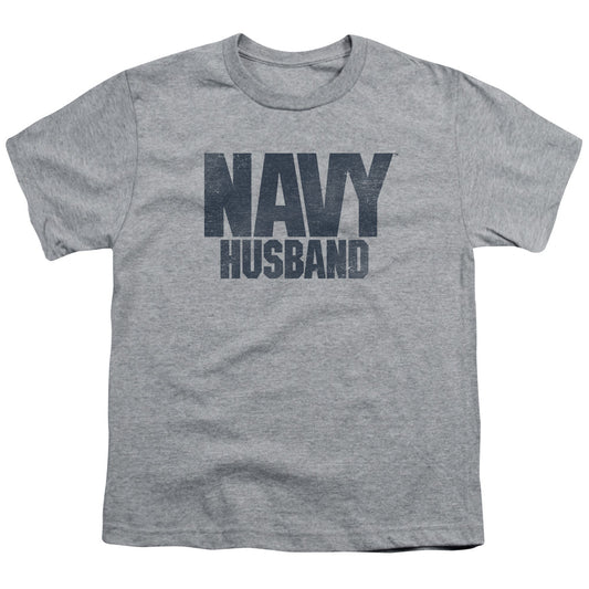 Navy - Husband - Short Sleeve Youth 18/1 - Athletic Heather T-shirt