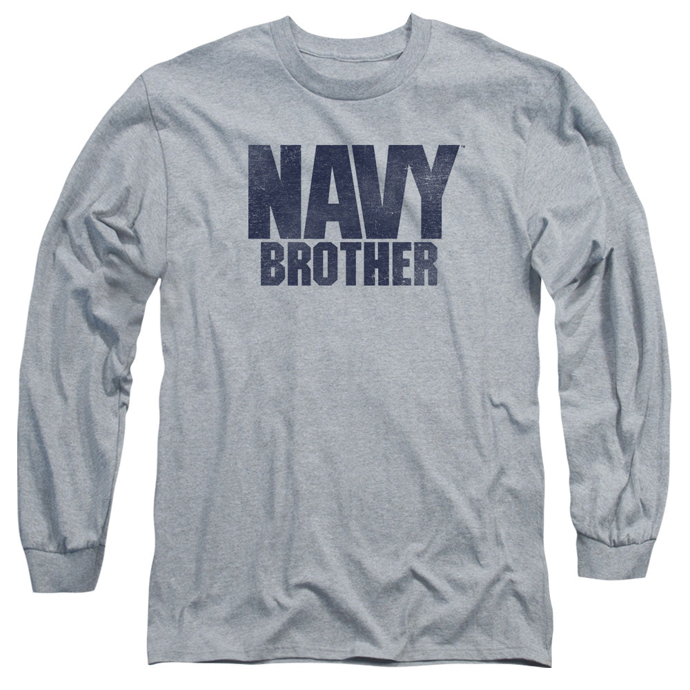 Navy - Brother - Long Sleeve Adult 18/1 - Athletic Heather T-shirt