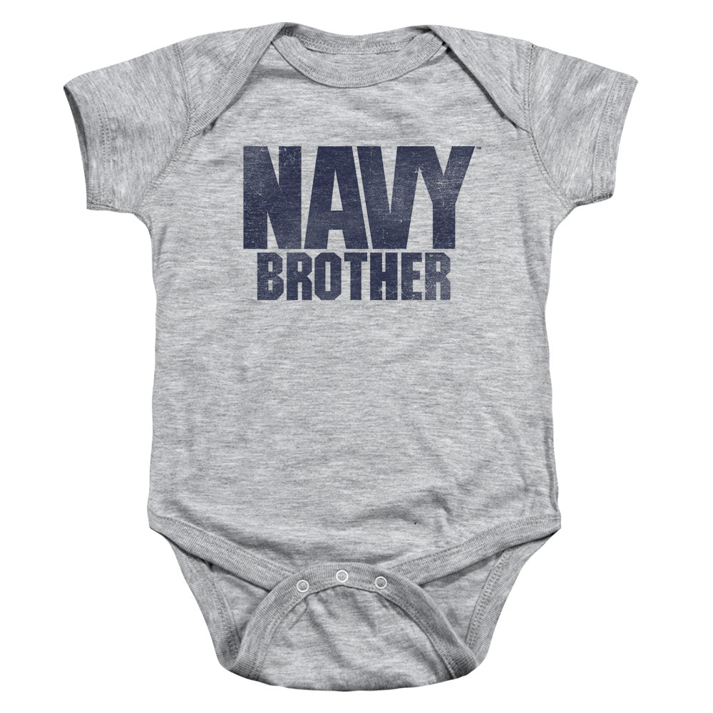 Navy - Brother-infant Snapsuit - Athletic Heather