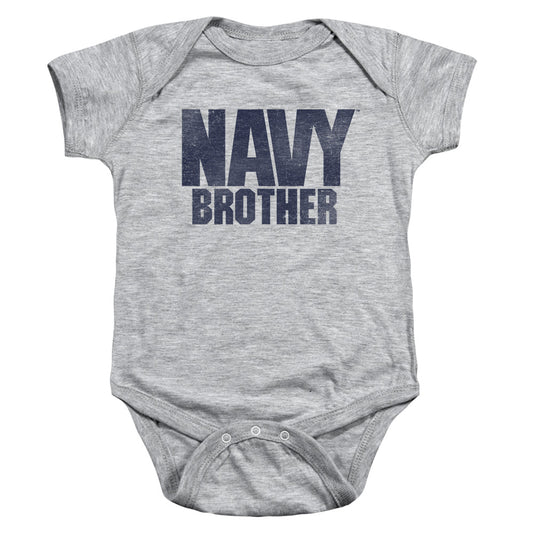 Navy - Brother-infant Snapsuit - Athletic Heather