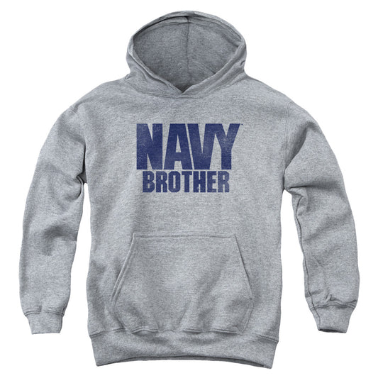 Navy - Brother - Youth Pull-over Hoodie - Heather