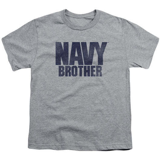 Navy - Brother - Short Sleeve Youth 18/1 - Athletic Heather T-shirt