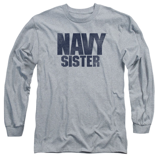Navy - Sister - Long Sleeve Adult 18/1 - Athletic Heather T-shirt