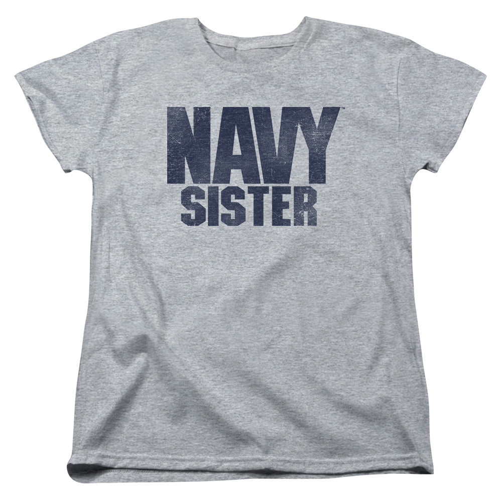 Navy - Sister - Short Sleeve Womens Tee - Athletic Heather T-shirt