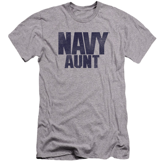 Navy - Aunt-premuim Canvas Adult Slim Fit 30/1 - Athletic Heather