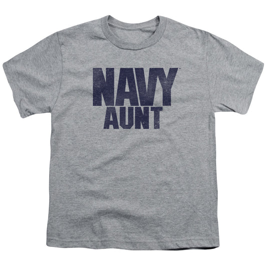 Navy - Aunt - Short Sleeve Youth 18/1 - Athletic Heather T-shirt