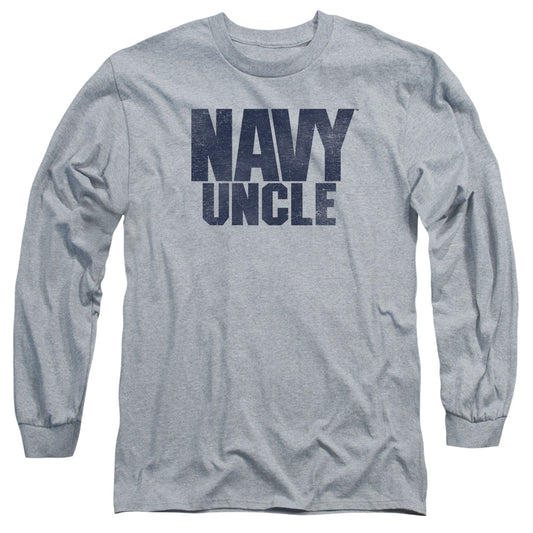Navy - Uncle - Long Sleeve Adult 18/1 - Athletic Heather T-shirt