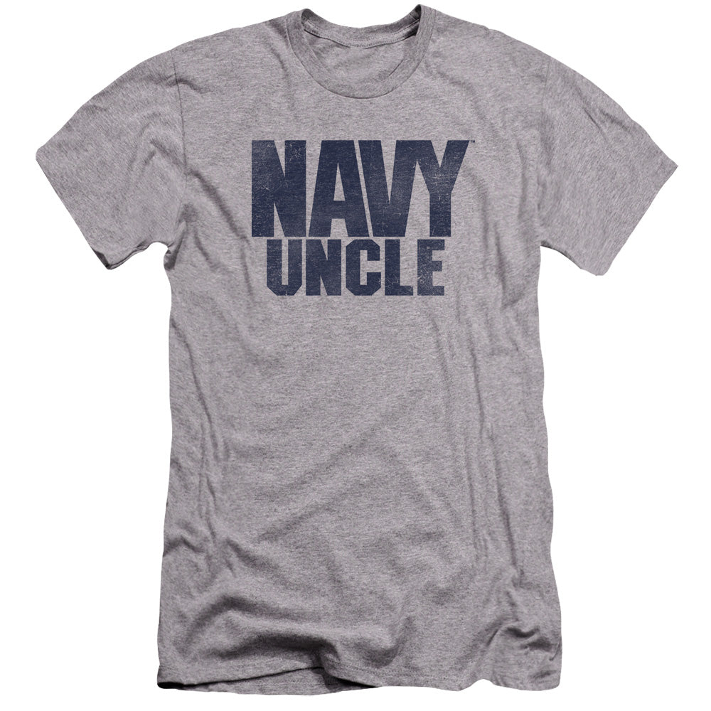 Navy - Uncle-premuim Canvas Adult Slim Fit 30/1 - Athletic Heather