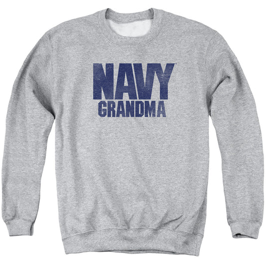 Navy - Grandma - Adult Crewneck Sweatshirt - Athletic Heather