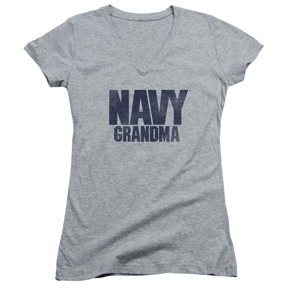 Navy - Grandma-junior V-neck - Athletic Heather