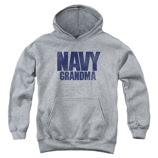 Navy - Grandma - Youth Pull-over Hoodie - Heather