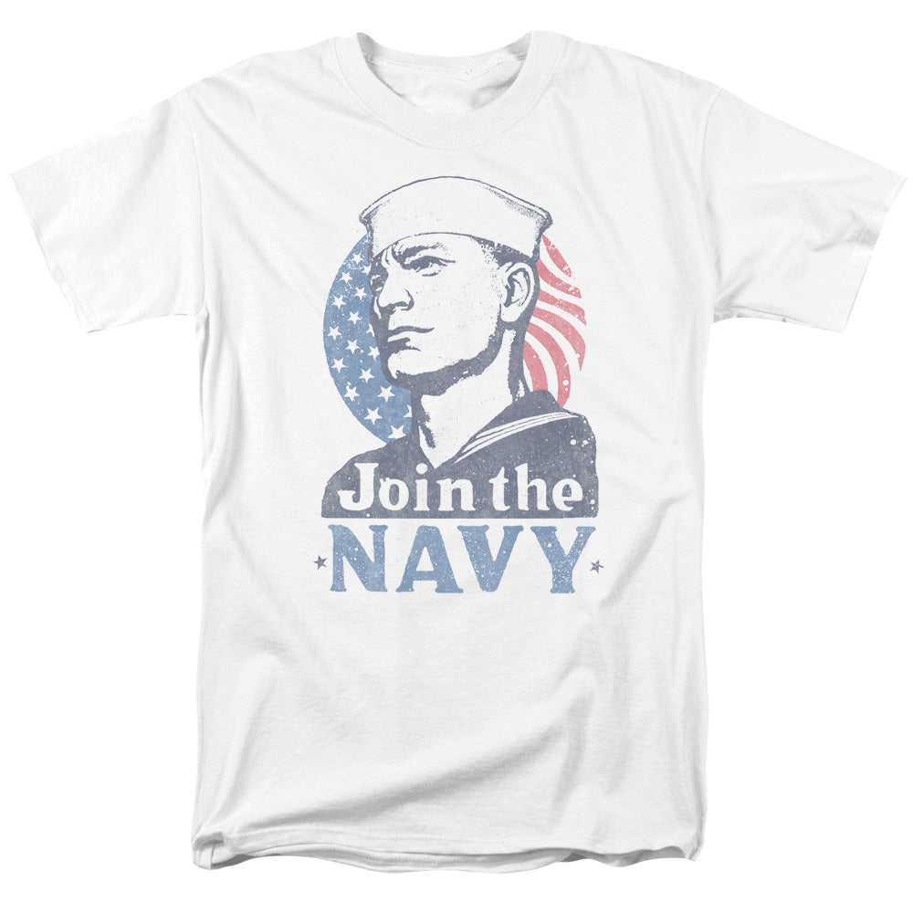 Navy - Join Now - Short Sleeve Adult 18/1 - White T-shirt