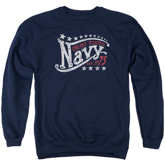 Navy - Stars - Adult Crewneck Sweatshirt - Navy