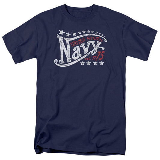 Navy - Stars - Short Sleeve Adult 18/1 - Navy T-shirt