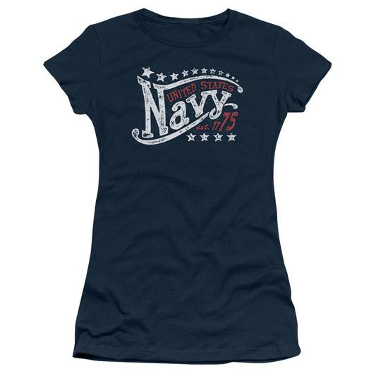 Navy - Stars - Short Sleeve Junior Sheer - Navy T-shirt