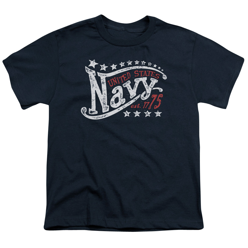 Navy - Stars - Short Sleeve Youth 18/1 - Navy T-shirt