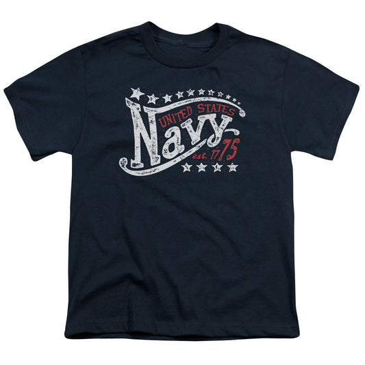 Navy - Stars - Short Sleeve Youth 18/1 - Navy T-shirt