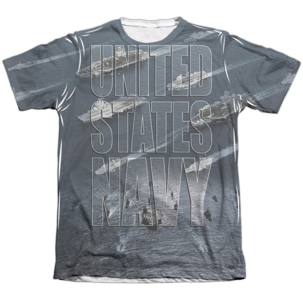 Navy - Fleet - Adult Poly/cotton Short Sleeve Tee - White T-shirt