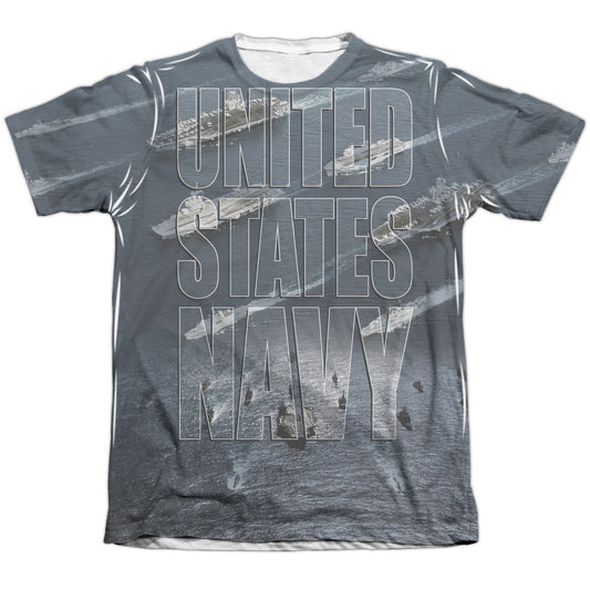 Navy - Fleet - Adult Poly/cotton Short Sleeve Tee - White T-shirt