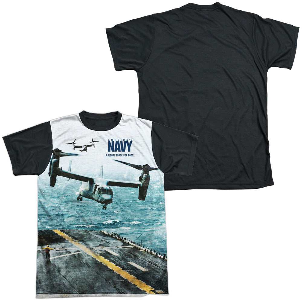 Navy - Osprey - Short Sleeve Adult White Front Black Back   - White T-shirt