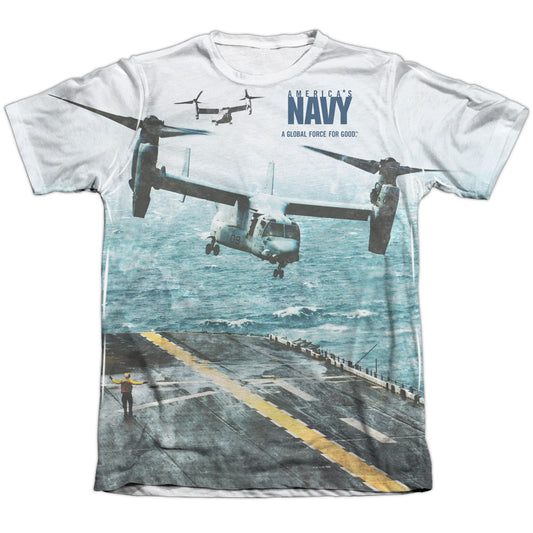 Navy - Osprey - Adult Poly/cotton Short Sleeve Tee - White T-shirt