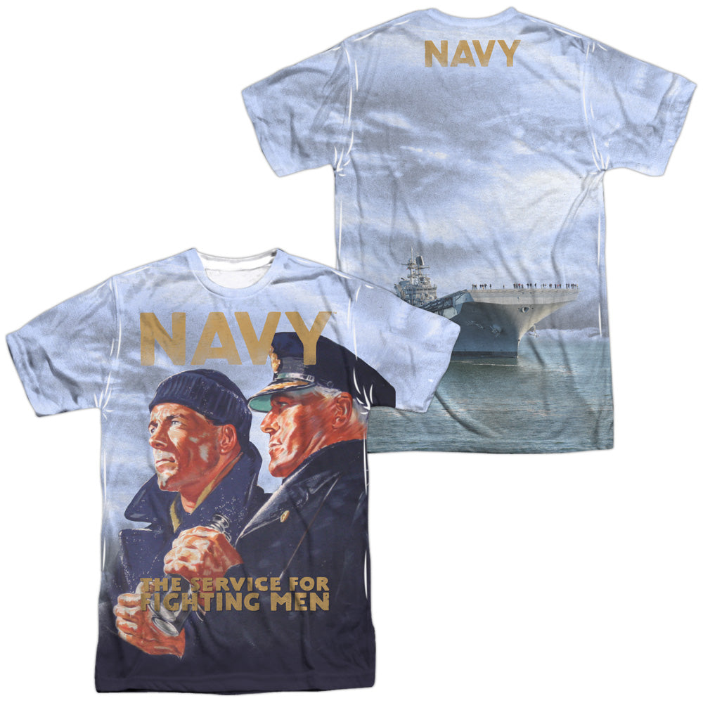 NAVY LONG GAZE (FRONT/BACK PRINT)-S/S ADULT T-Shirt