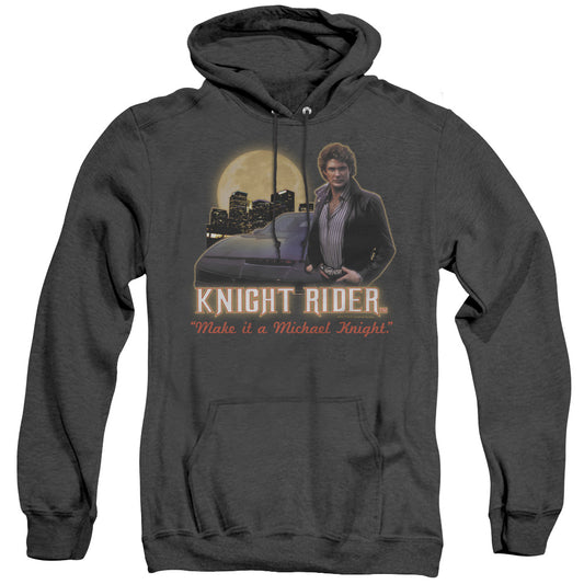 Knight Rider - Full Moon - Adult Heather Hoodie - Black
