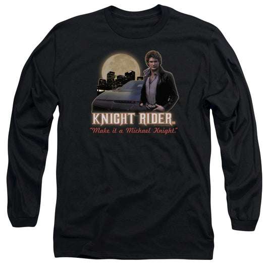 Knight Rider - Full Moon - Long Sleeve Adult 18/1 - Black T-shirt