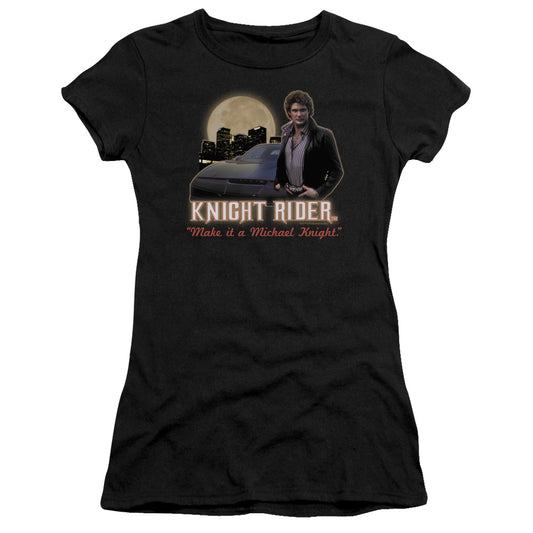 Knight Rider - Full Moon - Short Sleeve Junior Sheer - Black T-shirt